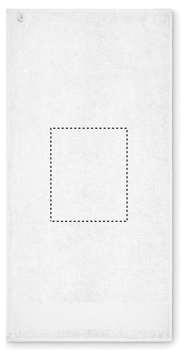 Bavlněný ručník na ruce - Umístění a max. velikost potisku: STRIP LEFT, 50x200mm, Typ potisku a počet barev: Sítotiskový transfer, 6 barev, Počet kusů: 2000