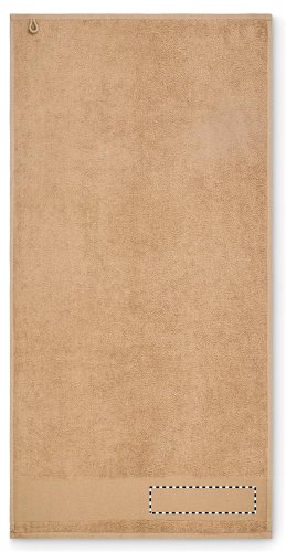 Bavlněný ručník na ruce - Umístění a max. velikost potisku: STRIP LEFT, 50x200mm, Typ potisku a počet barev: Sítotiskový transfer, 6 barev, Počet kusů: 2000