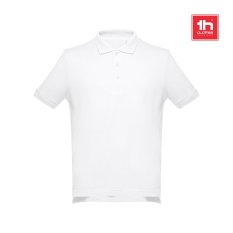 THC ADAM WH. Pánské bavlněné polo tričko s krátkým rukávem. Bílá barva