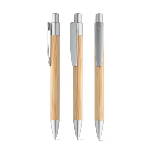 BAMBU. Bambusové guľôčkové pero - Typ potlače a počet farieb: bez potlače, Umiestnenie a max. veľkosť potlače: bez potlače, Počet kusov: 50
