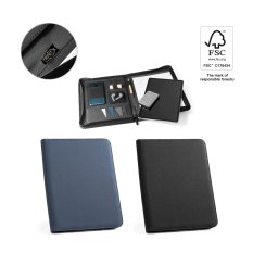 EMERGE FOLDER. Zakladač A4 z recyklovaného polyesteru (100 % rPET) 300D so zipsom