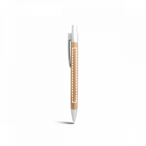 BAMBU. Bambusové guľôčkové pero - Typ potlače a počet farieb: Tampontlač, 3 farby, Umiestnenie a max. veľkosť potlače: Klip, 20 x 5, Počet kusov: 500