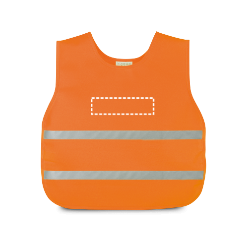 11071. Reflexní vesta pro děti - Typ potisku a počet barev: Transfer, 3 barvy, Umístění a max. velikost potisku: Střed, 230 x 60, Počet kusů: 900