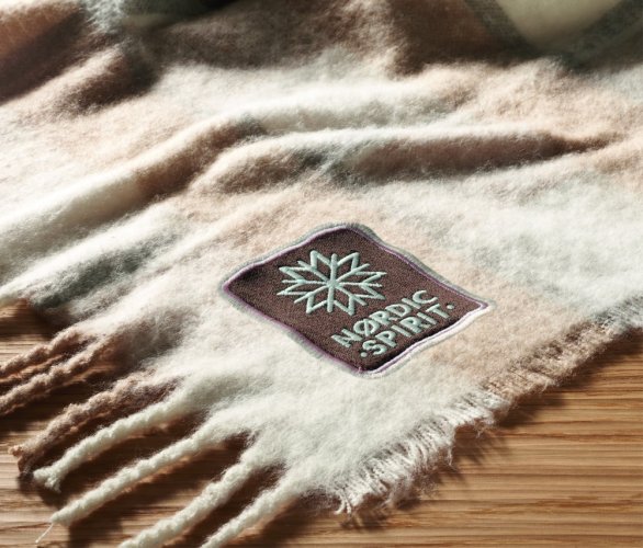 Kostkovaná mohérová deka