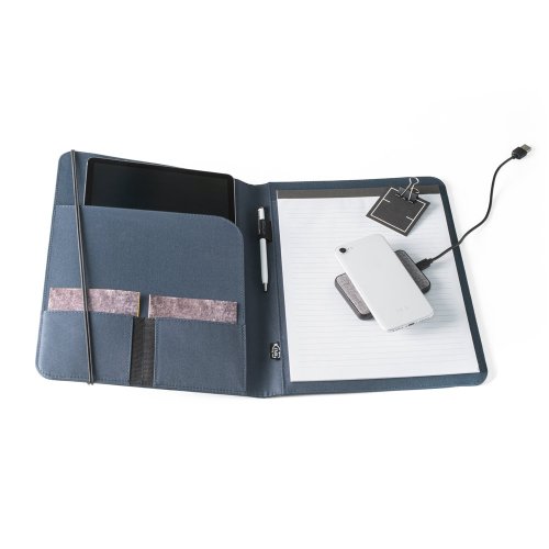 EMERGE FOLDER II. Složka A4 z materiálu recyklovaného polyesteru (100% rPET) 300D s elastickým uzávěrem