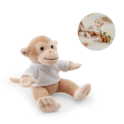 MONKY. Plyšová hračka ve tvaru opice s tričkem