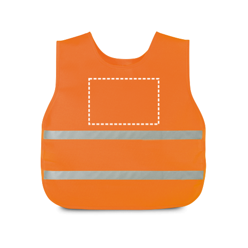 11071. Reflexní vesta pro děti - Typ potisku a počet barev: Transfer, 3 barvy, Umístění a max. velikost potisku: Zadní část, 230 x 150, Počet kusů: 500