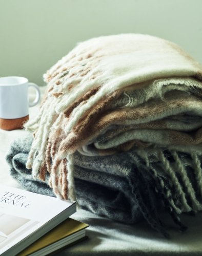 Kostkovaná mohérová deka