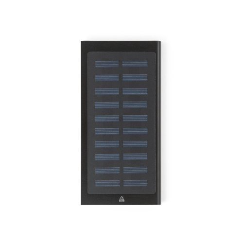 CLERK. Powerbanka 8 000 mAh se solárním panelem ze 100% recyklovaného hliníku - Typ potisku a počet barev: Gravírování laserem, 1 barva, Umístění a max. velikost potisku: Zadní část, 140 x 55, Počet kusů: 700 CLERK. Powerbanka 8 000 mAh se solárním panelem ze 100% recyklovaného hliníku - Typ potisku a počet barev: Gravírování laserem, 1 barva, Umístění a max. velikost potisku: Zadní část, 140 x 55, Počet kusů: 700