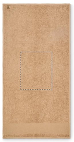 Bavlněný ručník na ruce - Umístění a max. velikost potisku: STRIP LEFT, 50x200mm, Typ potisku a počet barev: Sítotiskový transfer, 6 barev, Počet kusů: 2000